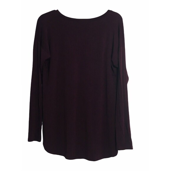 INC Shirt Long Sleeves Burgundy V-Neck Casual Pullover Size S - Picture 3 of 11